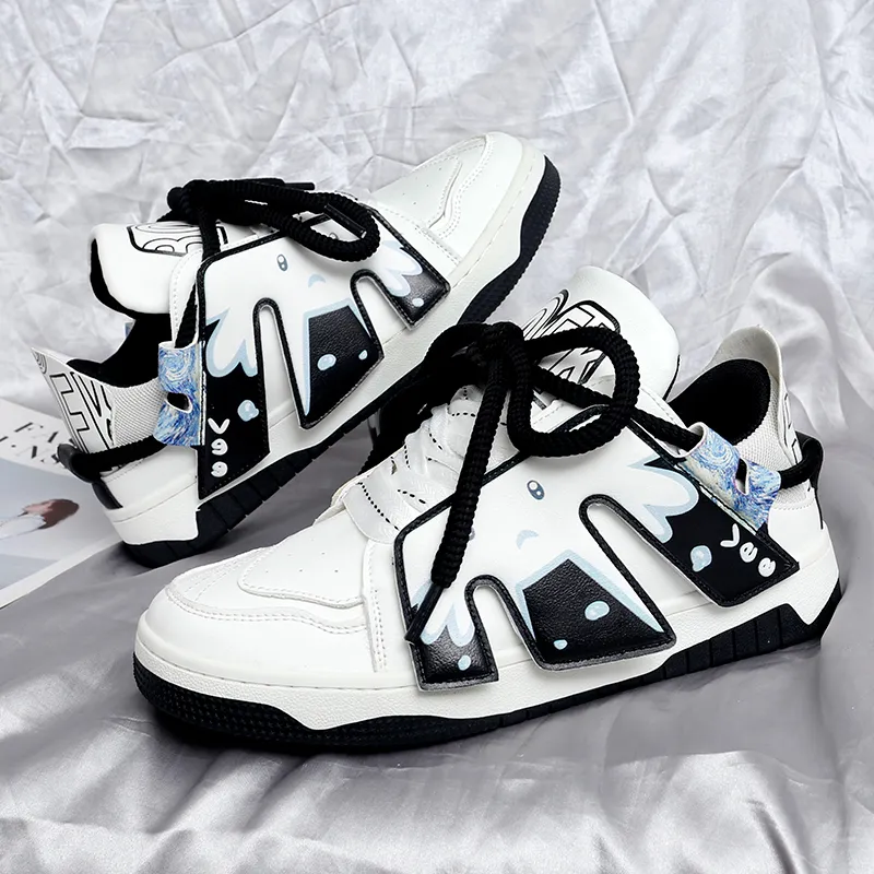 DEVIL AND ANGEL Anti-Slip And Wear-Resistant Coverage Low-Top Skateboard Shoes Unisex-9