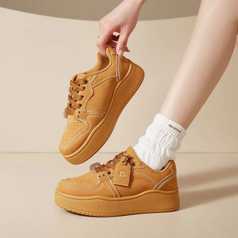 Komanic Niche Casual Vintage Low Top Puffy Shoes Women's-2