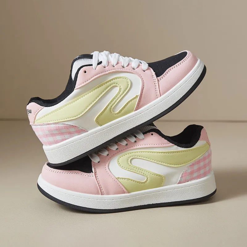 Komanic Height Increasing Balance Support Abrasion Resistant Lightweight Breathable Low Top Skateboard Shoes Women's-10