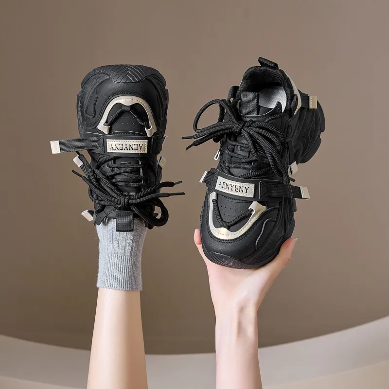 Komanic Anti Slip And Wear Resistant Height Increasing Low Top Chunky Sneakers Women's-6