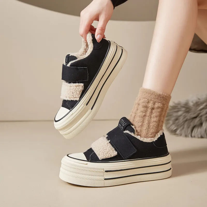 Komanic Low Top Fleece Lined Thermal Casual Shoes Women's-1