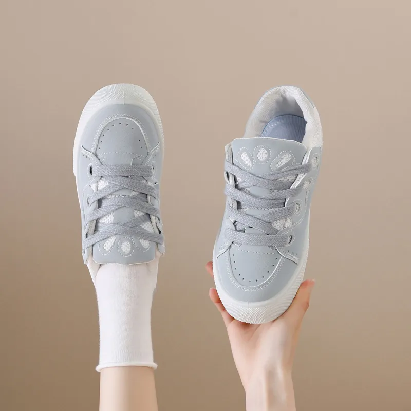 Komanic Niche Versatile Puffy Shoes Non slip Lightweight Low Top Casual Skateboard Shoes Women's-41