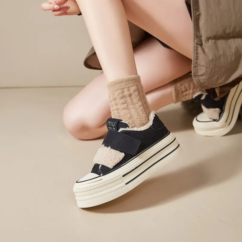 Komanic Low Top Fleece Lined Thermal Casual Shoes Women's-4
