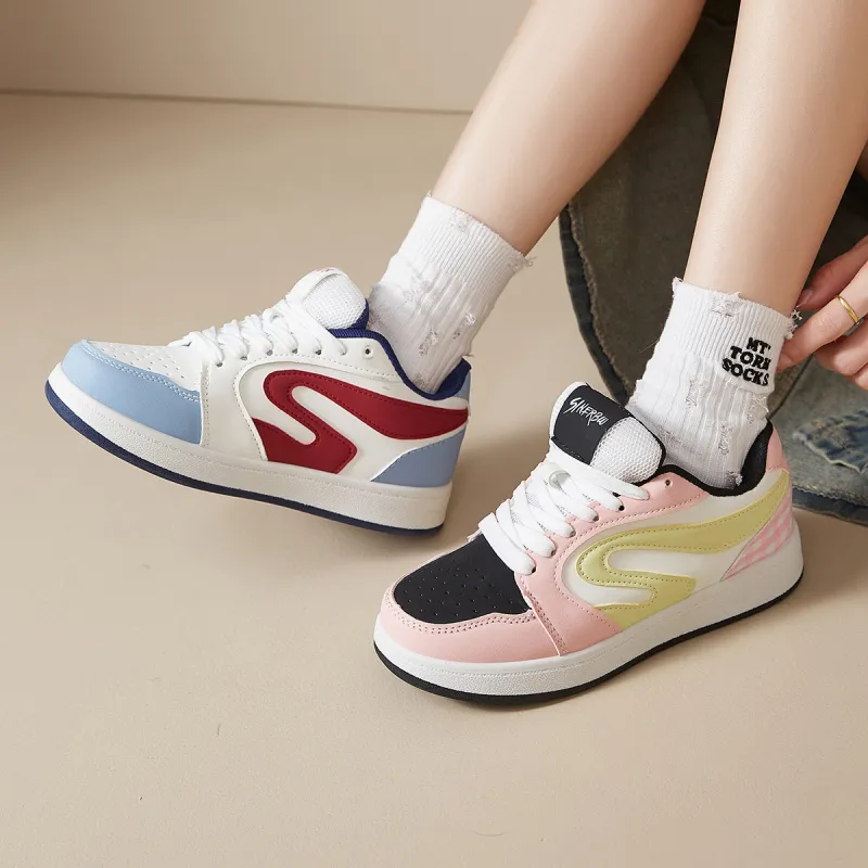 Komanic Height Increasing Balance Support Abrasion Resistant Lightweight Breathable Low Top Skateboard Shoes Women's-4