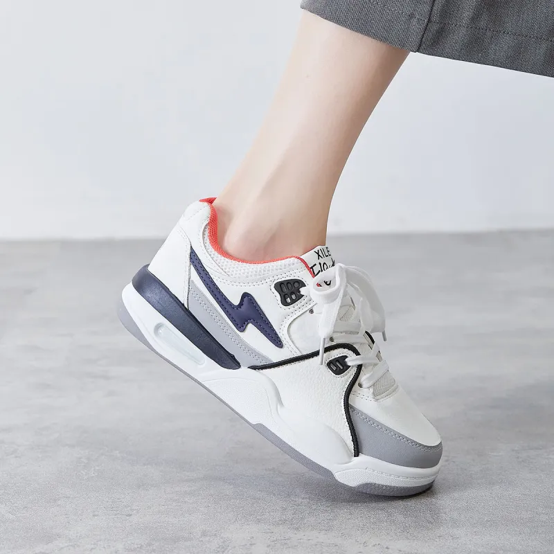 Komanic White Sneakers Wear resistant And Lightweight Low Top Skateboard Shoes Women's-30