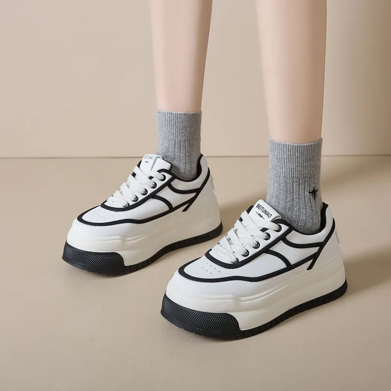 Komanic Anti Slip And Wear Resistant Height Increasing Low Top Skateboard Shoes Women's-2