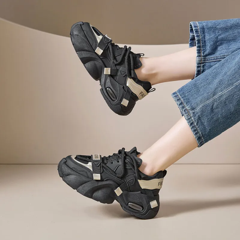 Komanic Slip Resistant, Abrasion Resistant, Breathable, Height Increasing Low Top Chunky Sneakers Women's-13