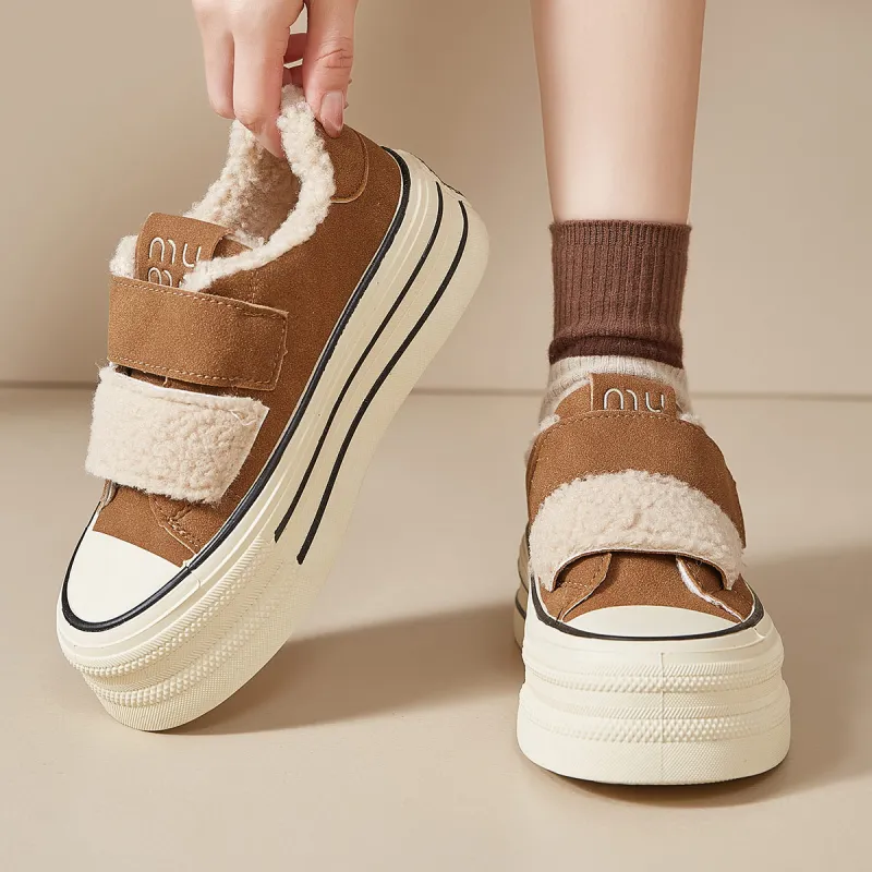 Komanic Low Top Fleece Lined Thermal Casual Shoes Women's-6