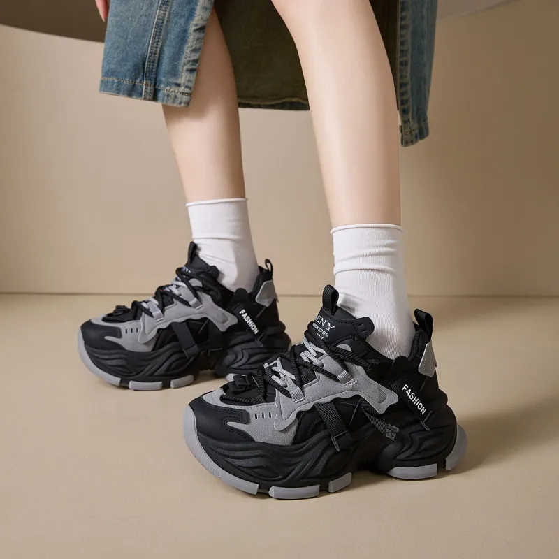 Komanic Slip Resistant, Abrasion Resistant, And Balanced Low Top Chunky Sneakers Women's-8