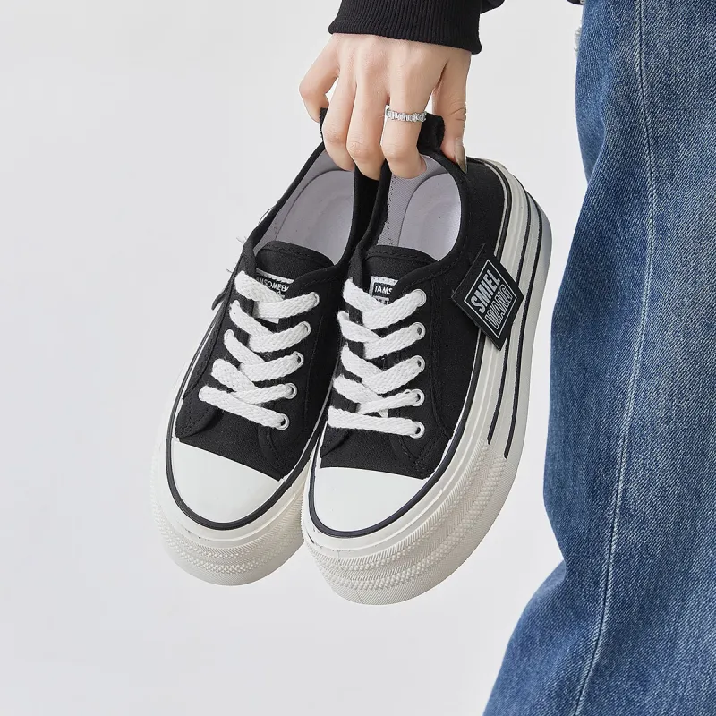 Komanic Coverage Lightweight Height Increasing Low Top Canvas Shoes Women's-6