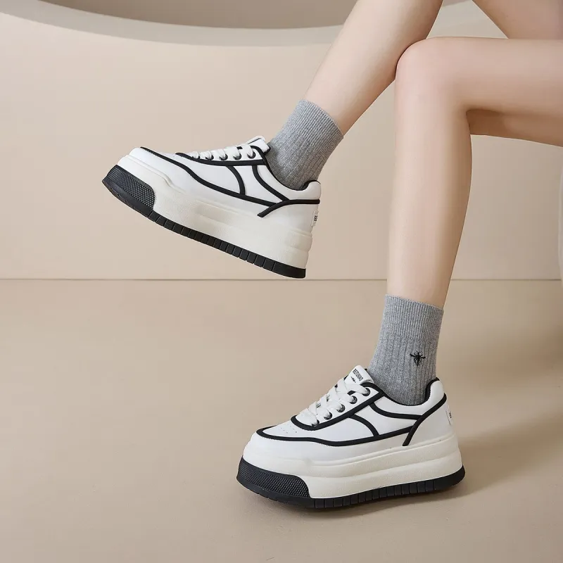 Komanic Anti Slip And Wear Resistant Height Increasing Low Top Skateboard Shoes Women's-1