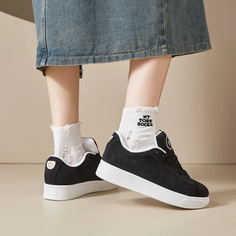Komanic Couple's Hong Kong Chic Women's Lightweight, Breathable, And Slip Resistant Low Top Puffy Shoes Women's Black-1