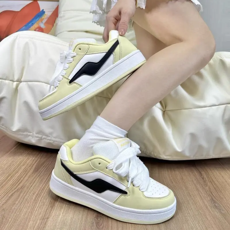 Komanic Design Driven Niche Puffy Shoes Ins Slip Resistant Shock Absorbers Low Top White Sneakers Women's-2