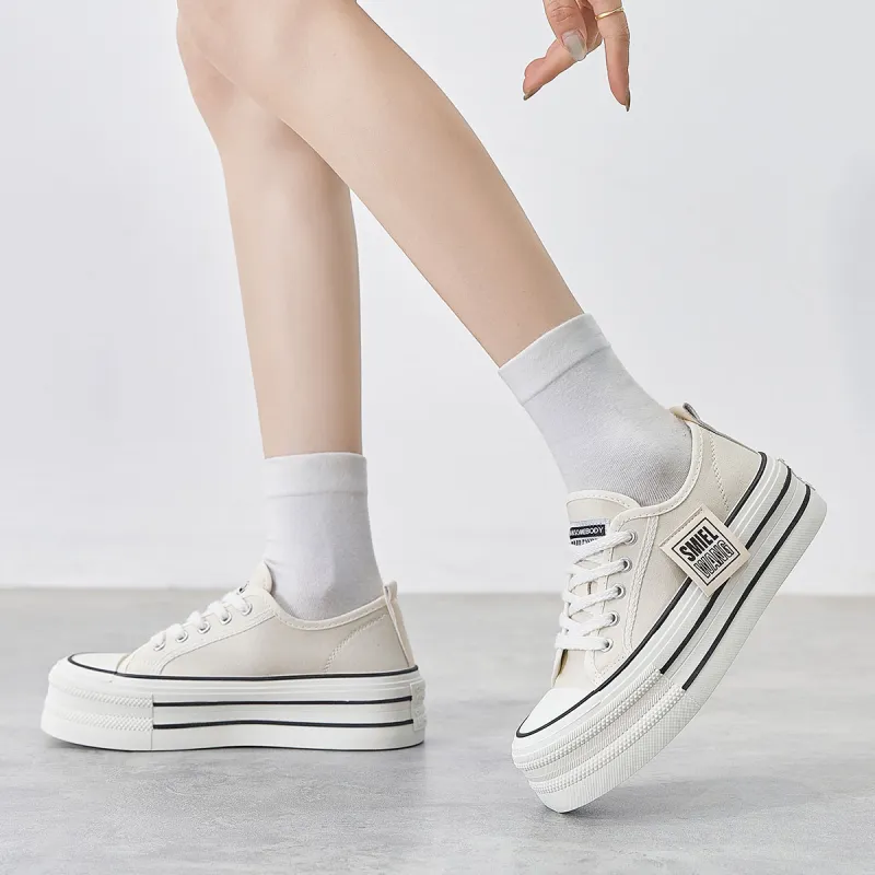 Komanic Coverage Lightweight Height Increasing Low Top Canvas Shoes Women's-11