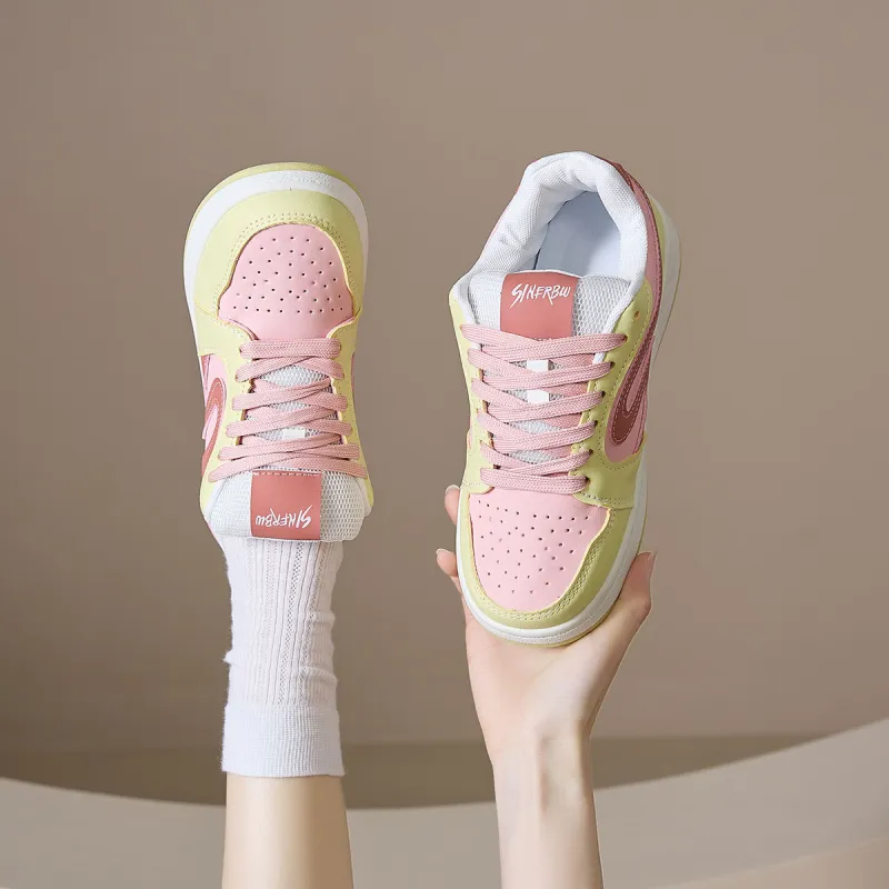Komanic Height Increasing Balance Support Abrasion Resistant Lightweight Breathable Low Top Skateboard Shoes Women's-13