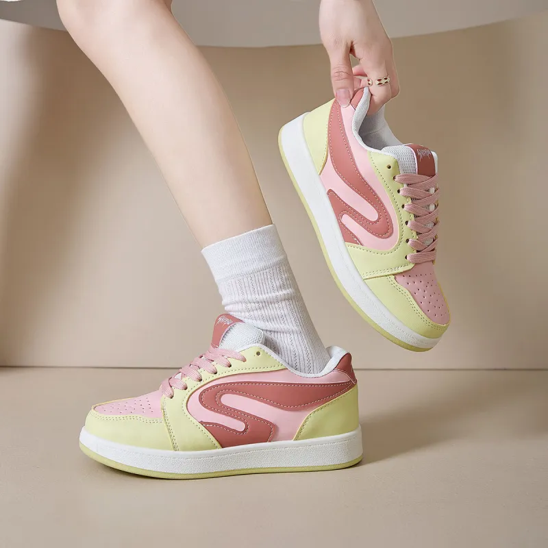 Komanic Height Increasing Balance Support Abrasion Resistant Lightweight Breathable Low Top Skateboard Shoes Women's-12