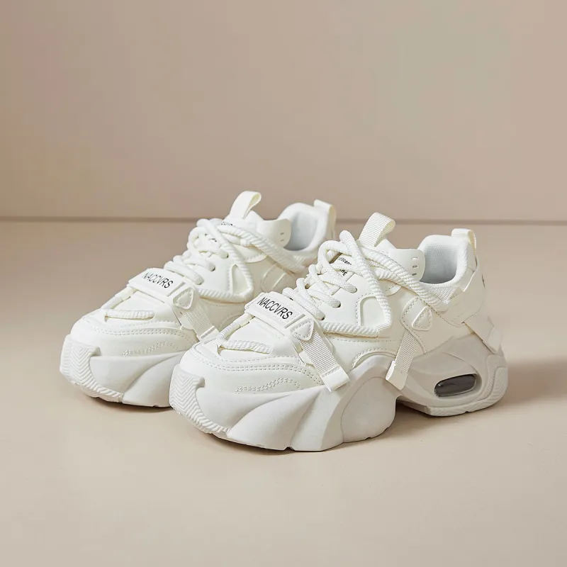 Komanic Slip Resistant, Abrasion Resistant, Breathable, Height Increasing Low Top Chunky Sneakers Women's-8