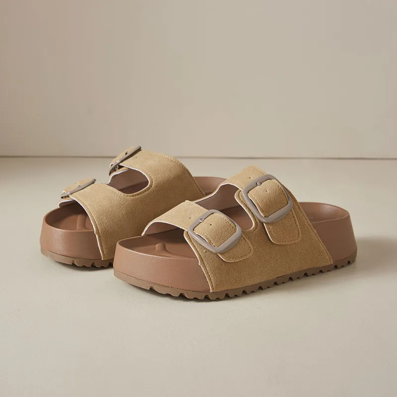 Komanic Rubber Sole Stitching Slip Resistant Abrasion Resistant Cushioning Slide Slippers Women's-7