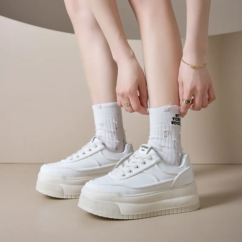 Komanic Anti Slip And Wear Resistant Height Increasing Low Top Skateboard Shoes Women's-7
