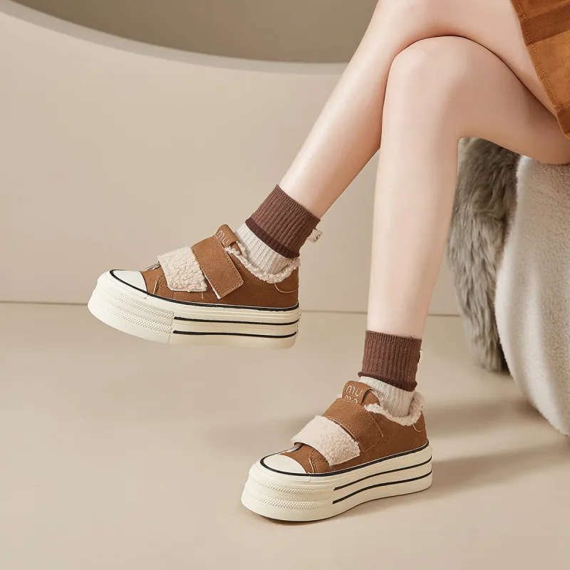 Komanic Low Top Fleece Lined Thermal Casual Shoes Women's-9