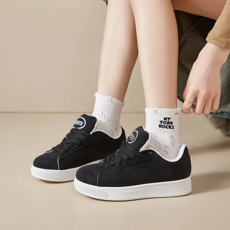 Komanic Couple's Hong Kong Chic Women's Lightweight, Breathable, And Slip Resistant Low Top Puffy Shoes Women's Black-3