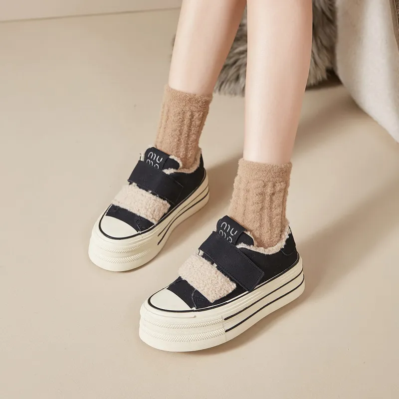 Komanic Low Top Fleece Lined Thermal Casual Shoes Women's-2
