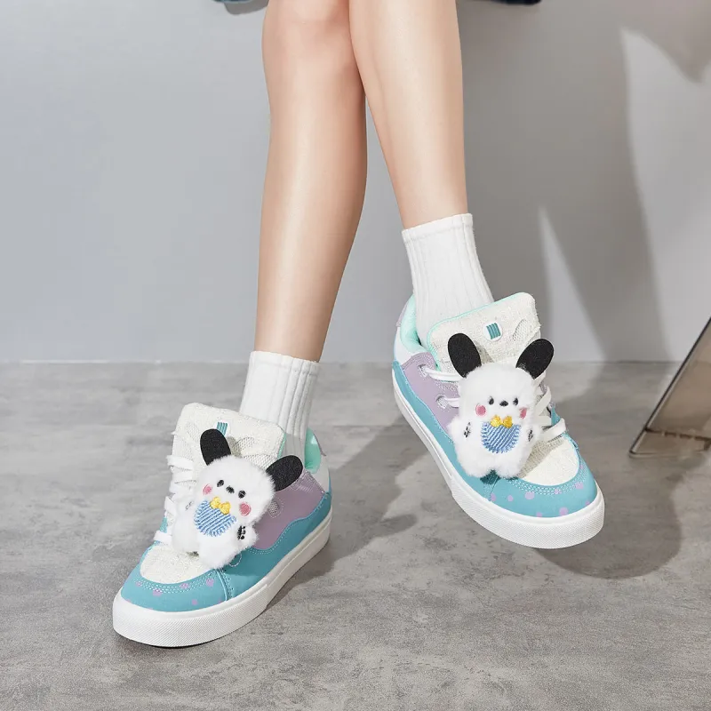 Komanic Niche Versatile Puffy Shoes Non slip Lightweight Low Top Casual Skateboard Shoes Women's-37