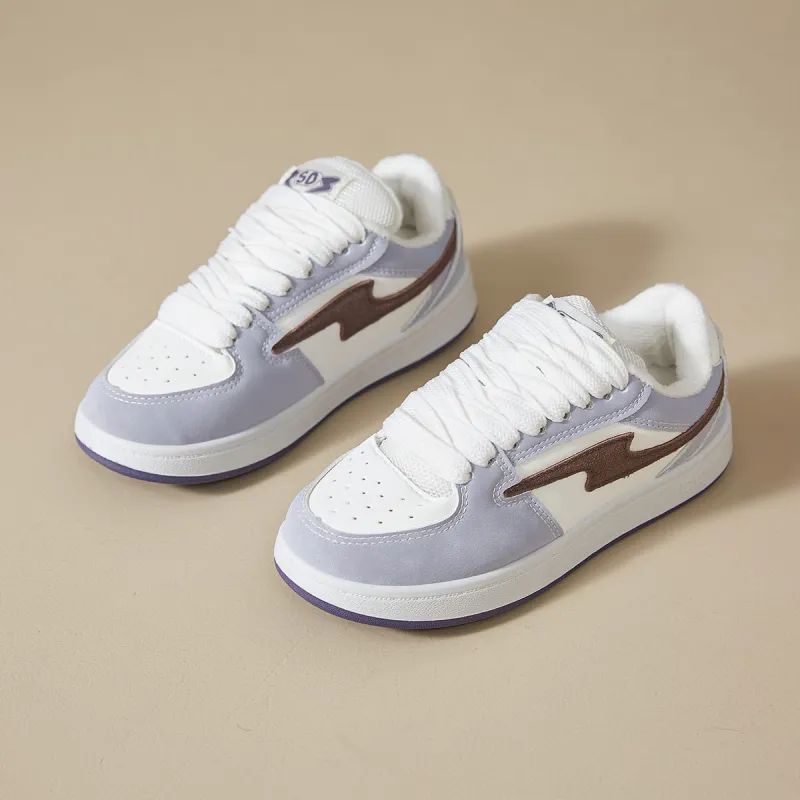 Komanic Niche Vintage Feel Low Top Lightning Skateboard Shoes Women's-2