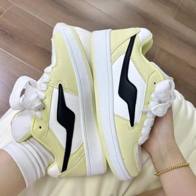 Komanic Design Driven Niche Puffy Shoes Ins Slip Resistant Shock Absorbers Low Top White Sneakers Women's-3