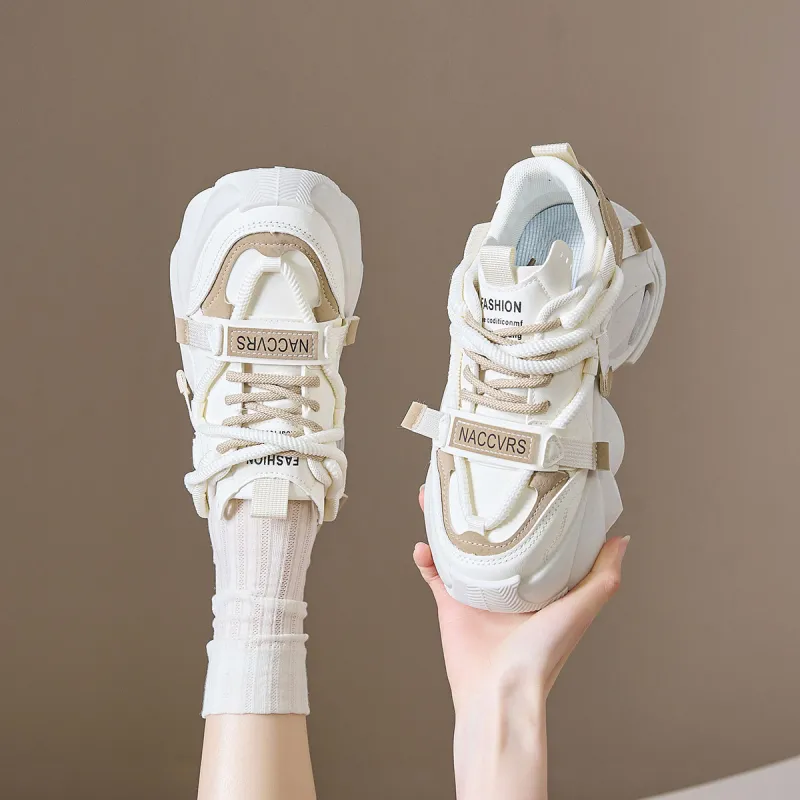 Komanic Slip Resistant, Abrasion Resistant, Breathable, Height Increasing Low Top Chunky Sneakers Women's-4