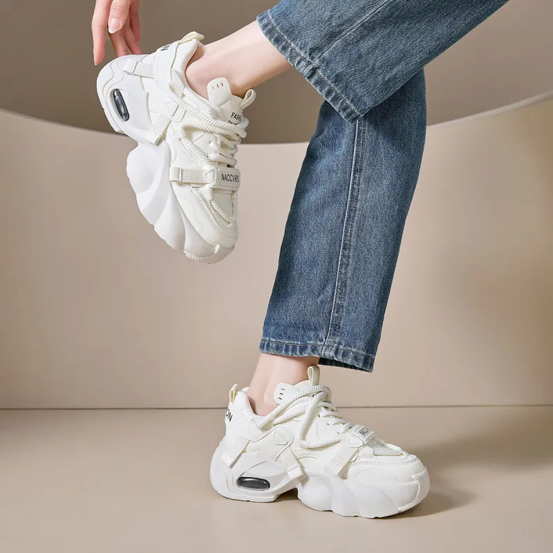 Komanic Slip Resistant, Abrasion Resistant, Breathable, Height Increasing Low Top Chunky Sneakers Women's-11