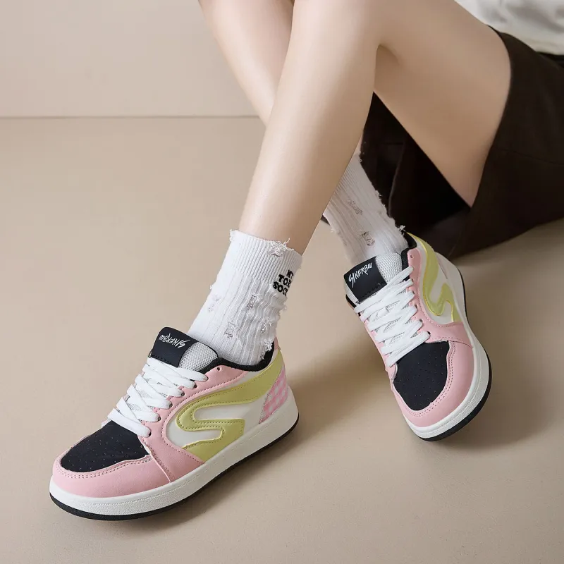 Komanic Height Increasing Balance Support Abrasion Resistant Lightweight Breathable Low Top Skateboard Shoes Women's-8