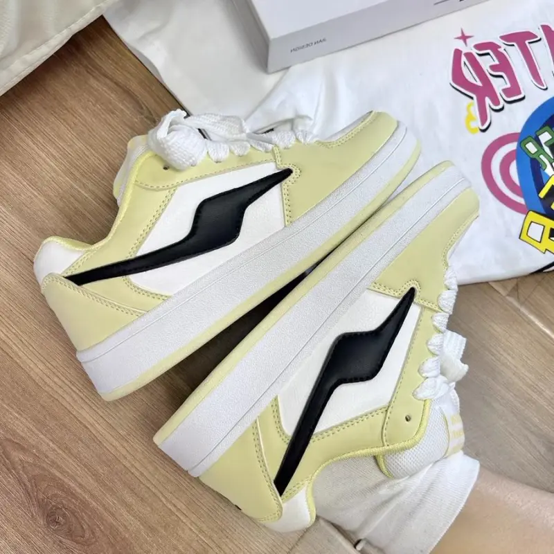 Komanic Design Driven Niche Puffy Shoes Ins Slip Resistant Shock Absorbers Low Top White Sneakers Women's-5