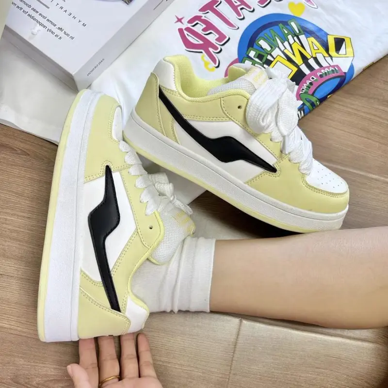 Komanic Design Driven Niche Puffy Shoes Ins Slip Resistant Shock Absorbers Low Top White Sneakers Women's-4