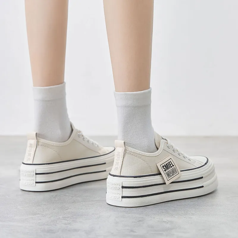 Komanic Coverage Lightweight Height Increasing Low Top Canvas Shoes Women's-13