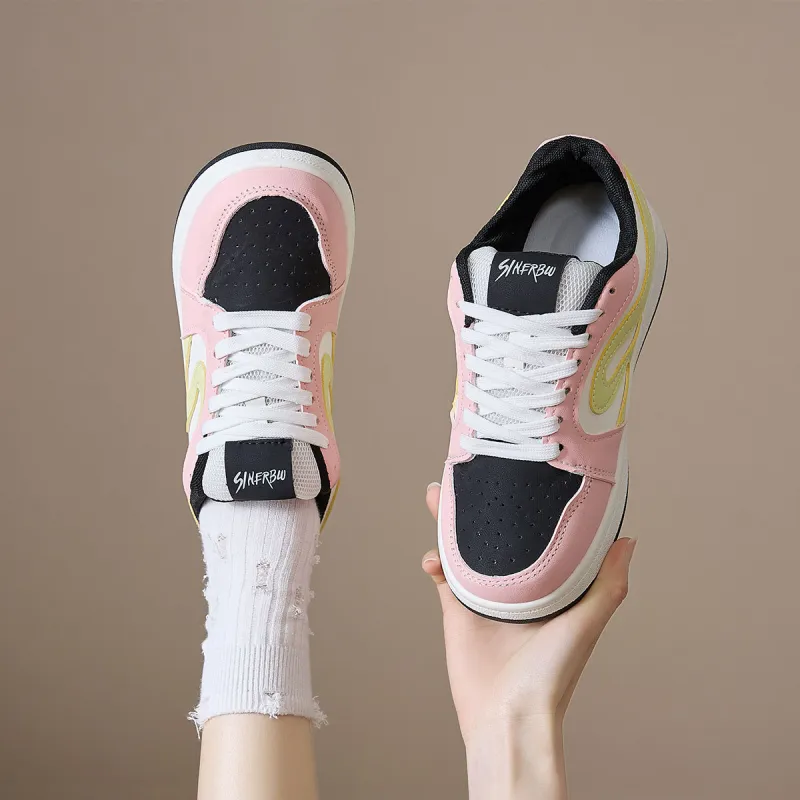 Komanic Height Increasing Balance Support Abrasion Resistant Lightweight Breathable Low Top Skateboard Shoes Women's-9
