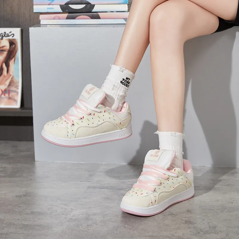 Komanic Niche Teeny Bopper Cute Style Refreshing Slip Resistant Low Top Puffy Shoes Women's-3