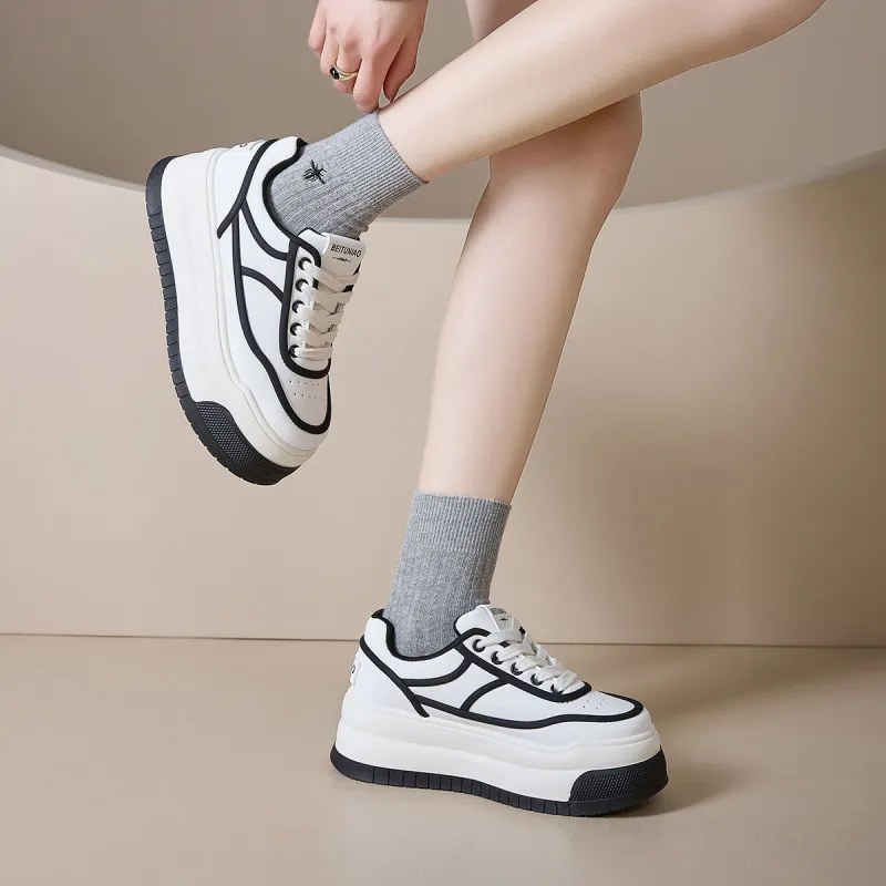 Komanic Anti Slip And Wear Resistant Height Increasing Low Top Skateboard Shoes Women's-3