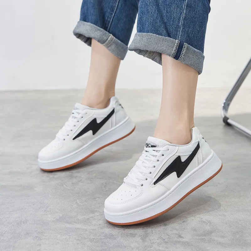 Komanic Non slip Lightweight Low Top Skateboard Shoes Women's White-6