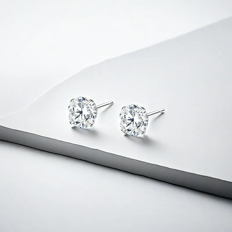 AFN 925 Sterling Silver Stud Earrings Women's-10