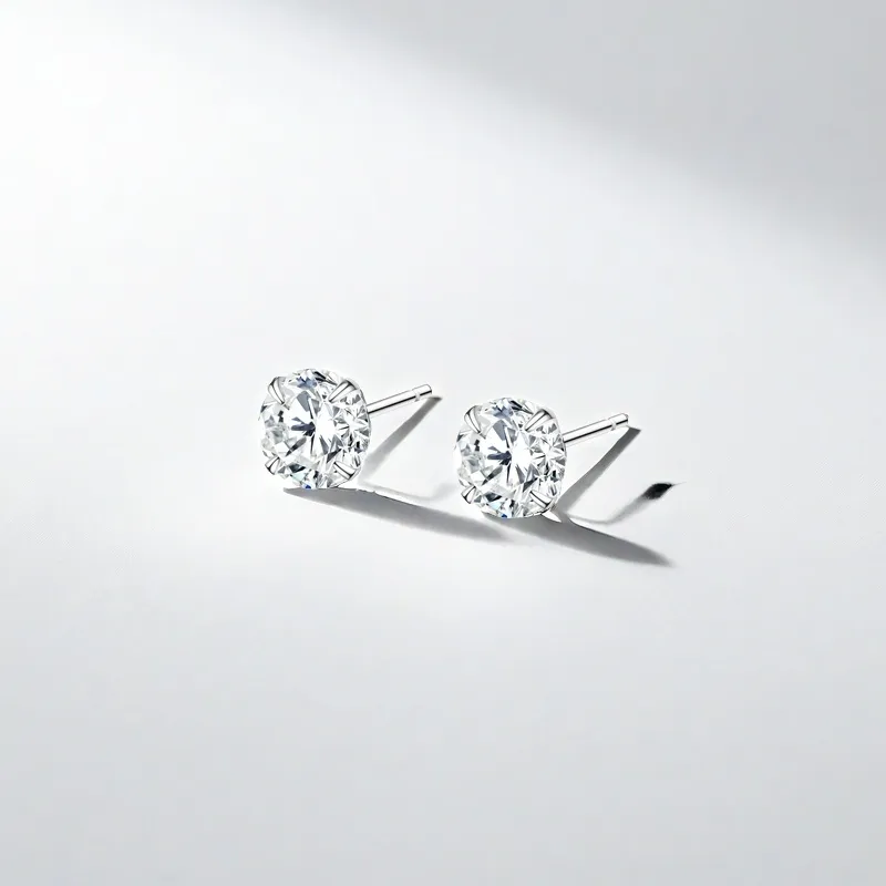 AFN 925 Sterling Silver Stud Earrings Women's-11