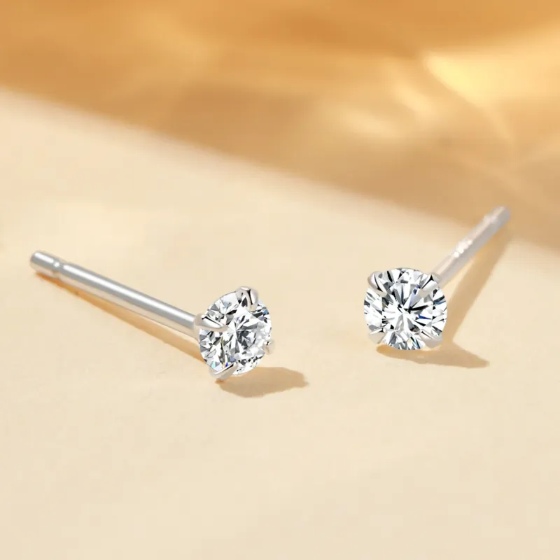 AFN 925 Sterling Silver Stud Earrings Women's-9
