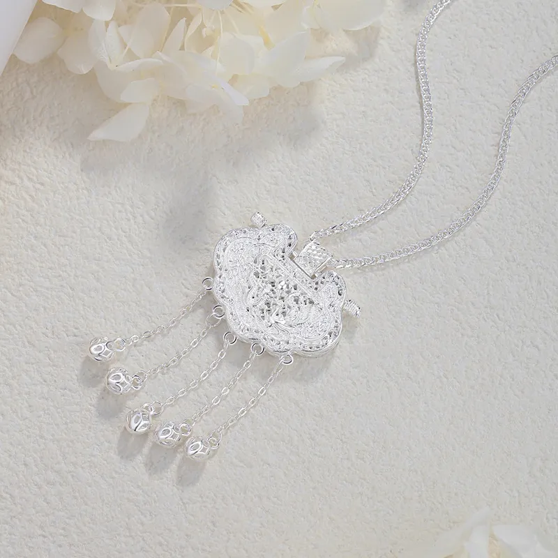 AFN 999 Fine Silver Sterling Silver Necklaces Women's-3