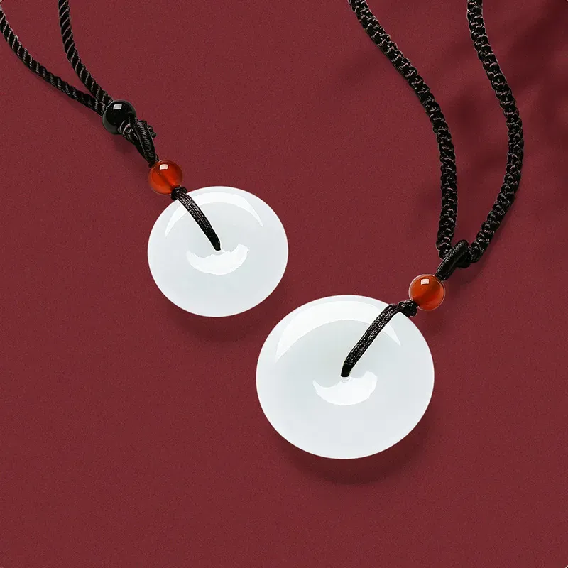 AFN Hetian Jade Necklaces White Jade Unisex-3