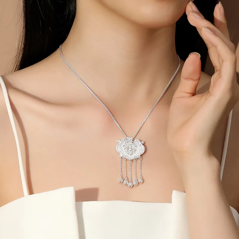 AFN 999 Fine Silver Sterling Silver Necklaces Women's-1