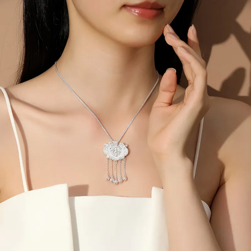 AFN 999 Fine Silver Sterling Silver Necklaces Women's-2