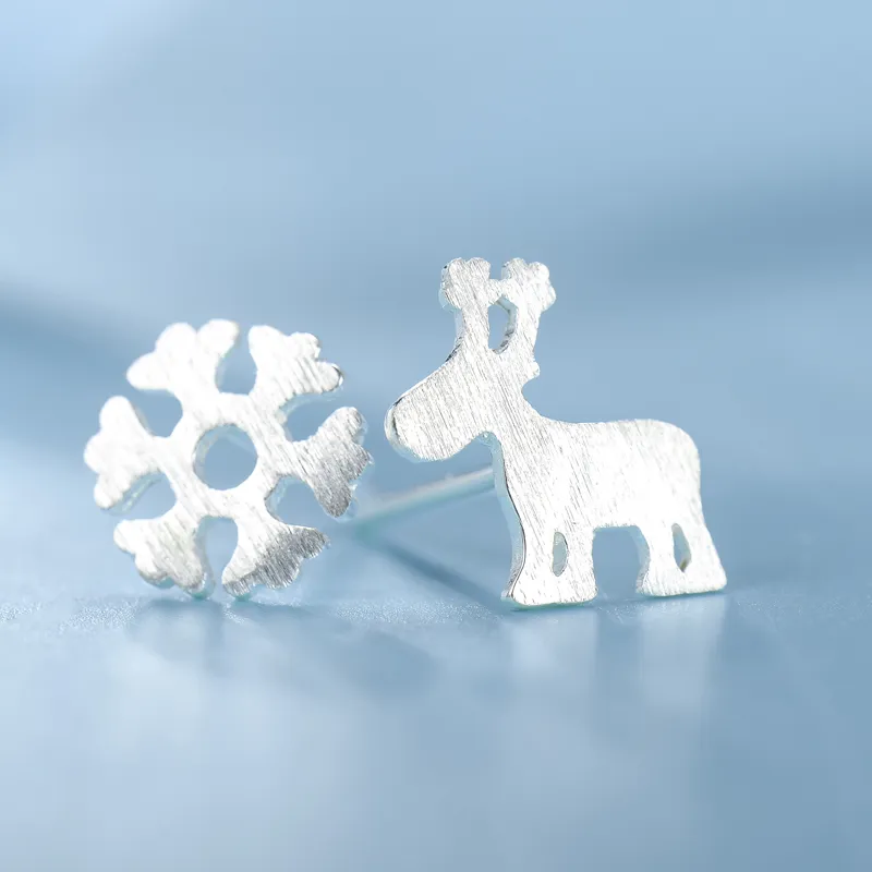 AFN 925 Sterling Silver Stud Earrings Women's-3