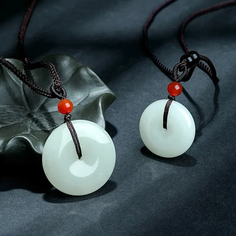 AFN Hetian Jade Necklaces White Jade Unisex-4
