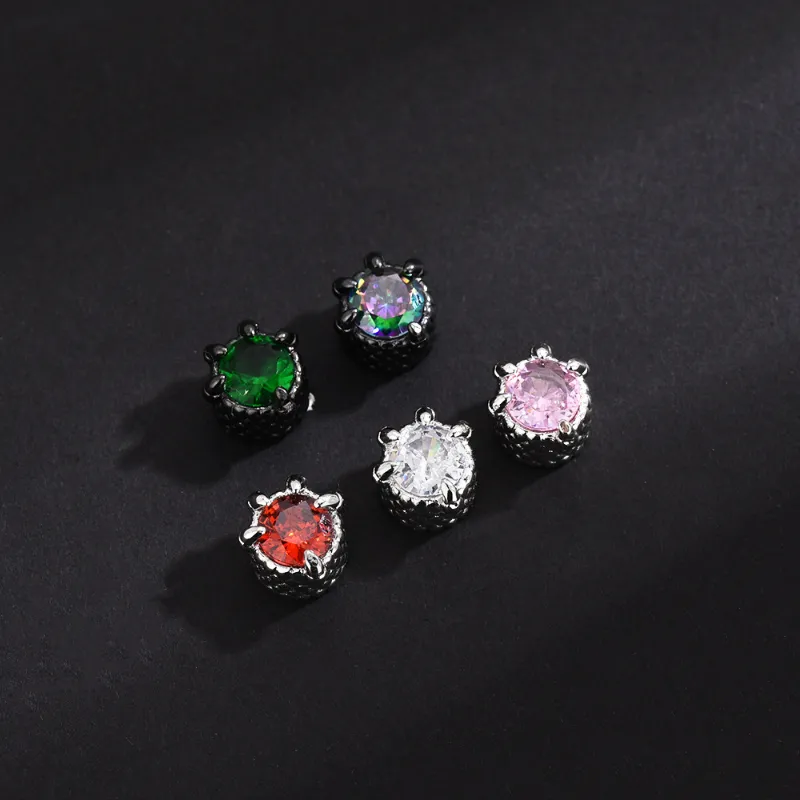 KING OF BLING Alloy With Zircon Stud Earrings Unisex-2