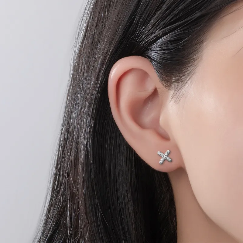 KING OF BLING 925 Sterling Silver With Zircon Stud Earrings Unisex-7
